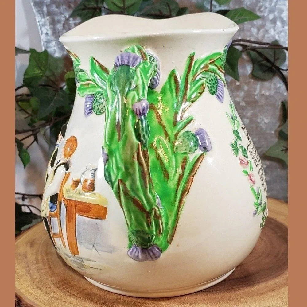 Antique Music Box Pitcher Made in England by Crown Devin Fieldings Working 1940s
